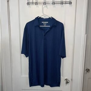 Greg Norman mens blue striped short sleeve golf shirt size XL